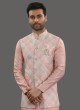 Thread Work Art Silk Nehru Jacket Set For Men